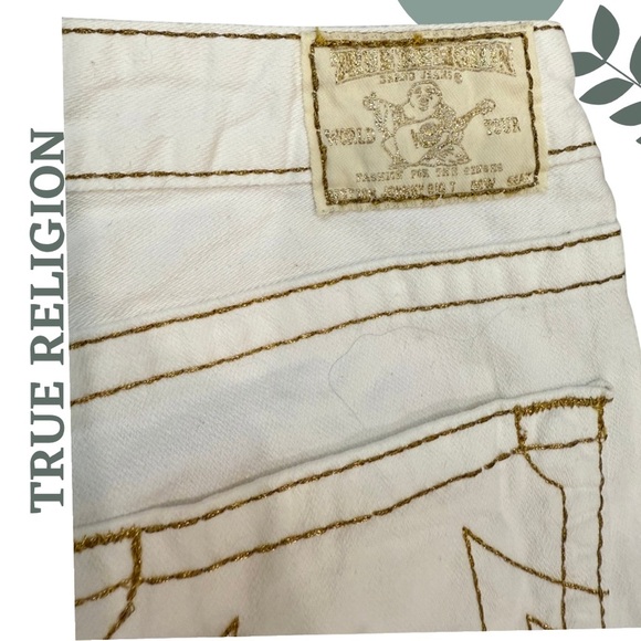 True Religion Wimen’s Off White Bootcut Jeans – Size 30 – Made in USA - Picture 10 of 12